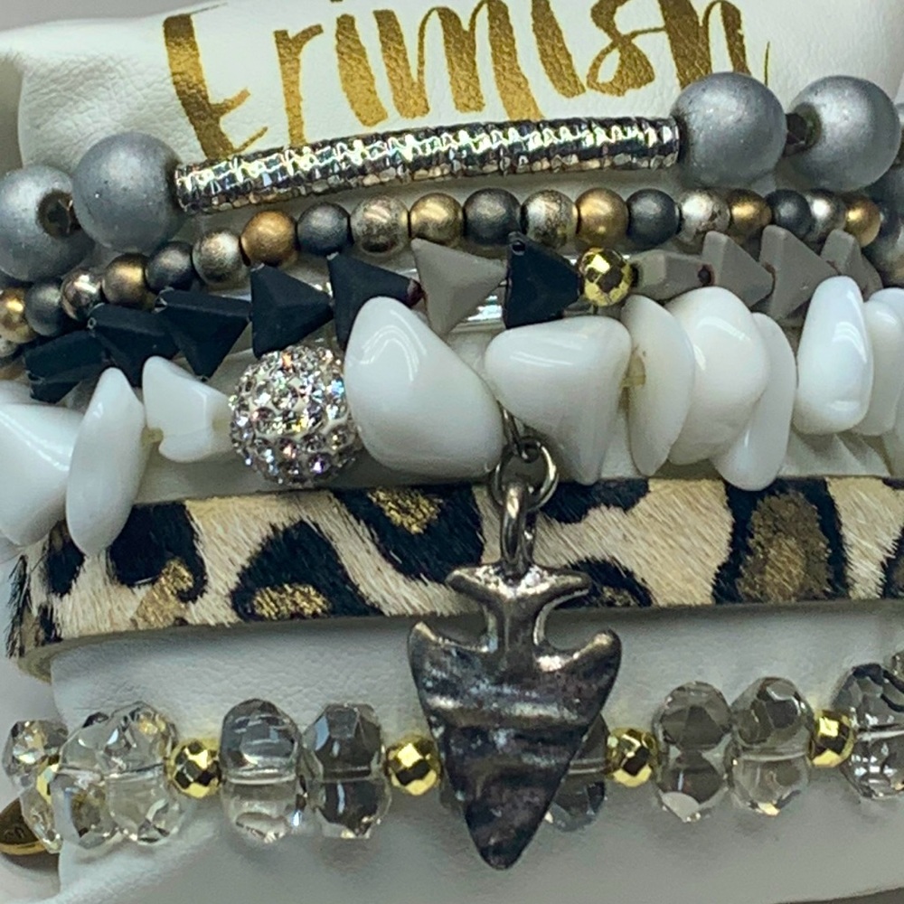 Euc Erimish Arrowhead Stack 5 Stretch Bracelets &… - image 1